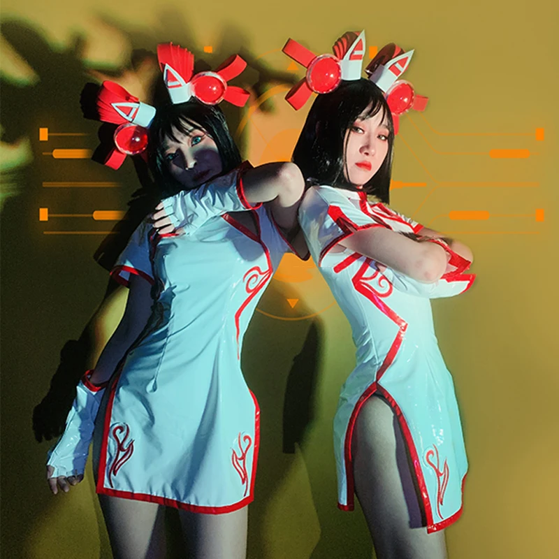 Chinese Style Cheongsam Patent Leather Dress Sexy Gogo Jazz Dancing Stage Costume Nightclub Wear Party Festival Clothes