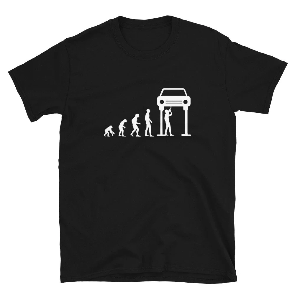 Car Mechanic Evolution T-shirt Summer Men's Tracksuit Round Neck Short-sleeved Tops Casual Pullover Cotton Fashion Homewear