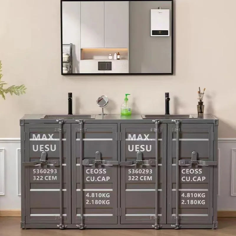 Creative floor-to-ceiling wash basin, retro wash table, industrial wind wash basin, metal