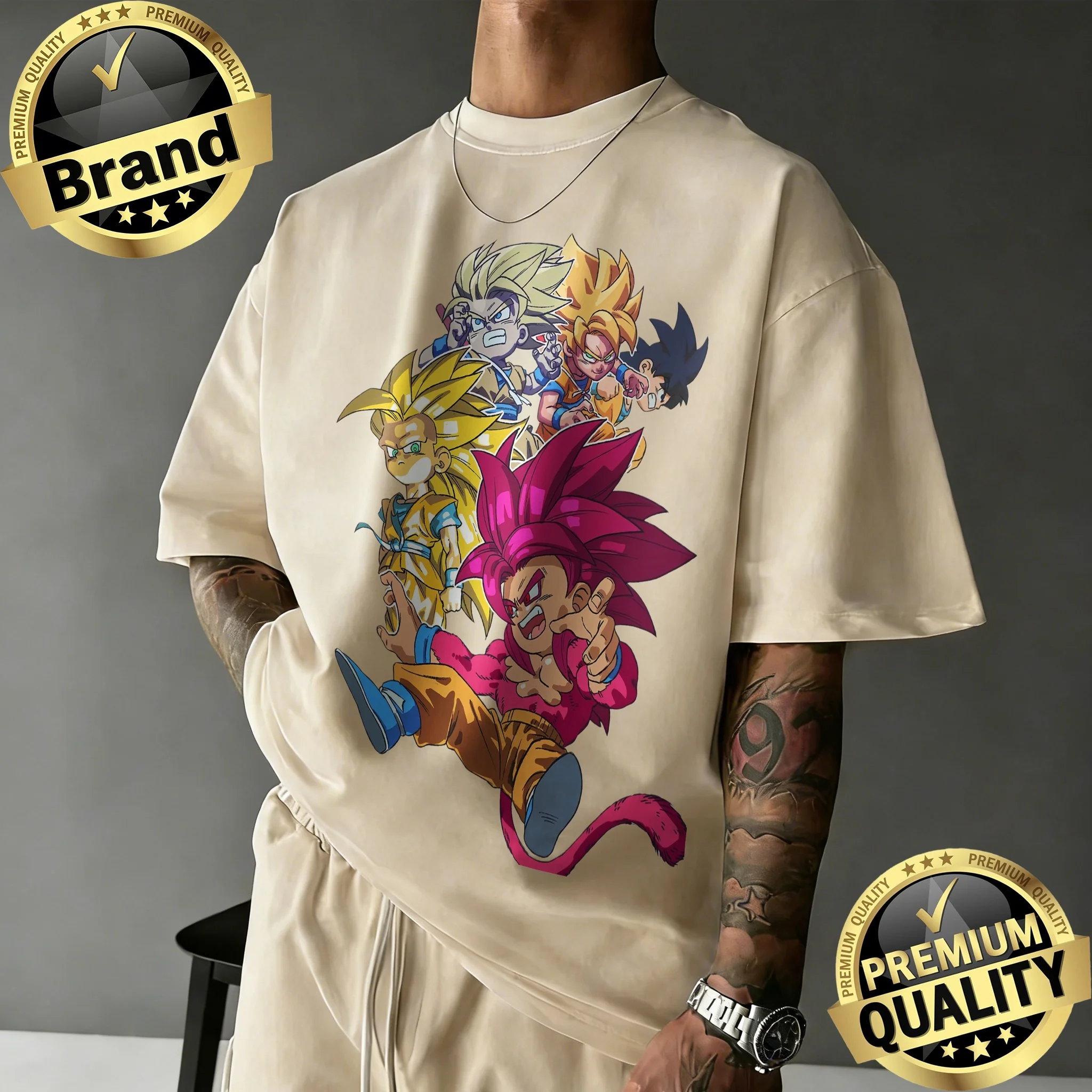 2026 Summer Dragon Ball GT 100% Cotton Oversized T-shirt for Men