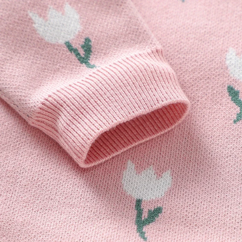 Autumn Baby Romper Knitted Infant Boys Clothes Overalls 0-18M Fashion Cute Tulips Newborn Girls Jumpsuit Outfit Long Sleeve Warm