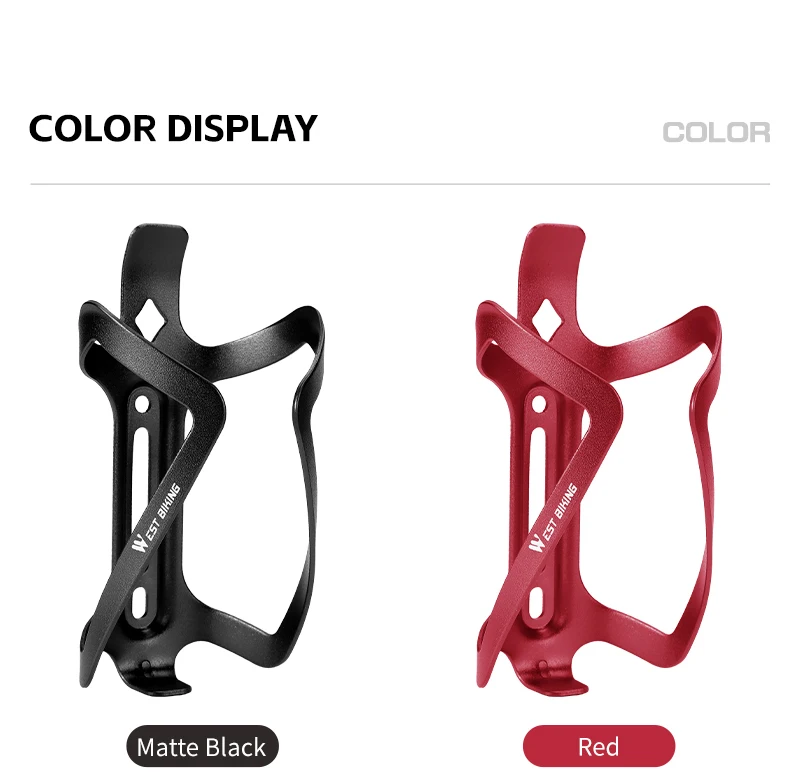 WEST BIKING Flaschenhalter aus Aluminiumlegierung, leicht, robust, Fahrrad-Wasserflaschenhalter, MTB, Rennrad, Fahrradzubehör – Detail 11