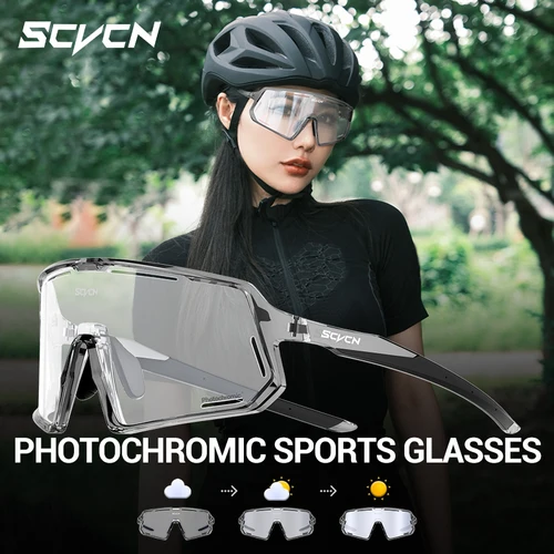 Imagen 2 del producto SCVCN nuevas gafas fotocromáticas para ciclismo al aire libre, gafas de sol deportivas para senderismo, gafas para bicicleta de montaña y carretera, gafas UV400