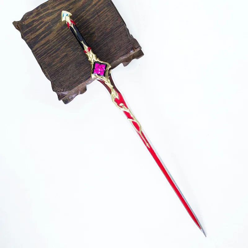 22 cm/8.66in Anime Game Perifere Sanqi Zwaard Metalen Model Legering Ornament Ongesneden Desktop Display Collectie Verjaardagscadeau voor Jongen