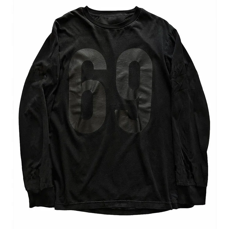 

New Dark Style Hip-Hop Fashion Letter Printed T-shirt Loose Casual Pure Black Slimming Versatile Men's and Women's Tops Y2K styl