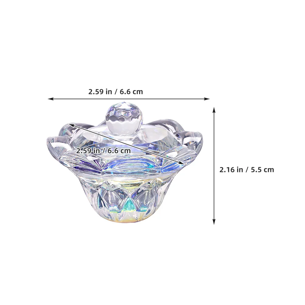 ถ้วยคริสตัลทรงแปดเหลี่ยมสำหรับทำเล็บ 2 ชิ้น วัสดุทนทาน ถ้วยผสมน้ำยาทำเล็บ ถ้วยผสมสำหรับทำเล็บ ถ้วยทรงแปดเหลี่ยมสำหรับงานศิลปะบนเล็บ