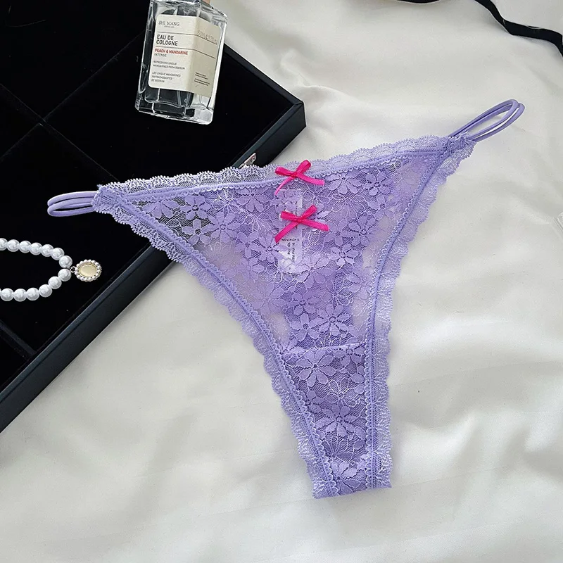 Spitzen-Blumenmädchen G-String Sexy Höschen Damenunterwäsche Slips Ausgehöhlter Tanga Transparente Unterhose Dessous Intimwäsche