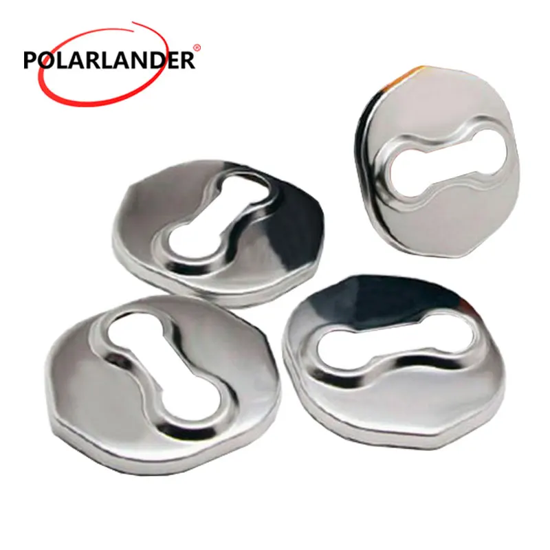 4 Pcs Car Door Lock Decoration Accessories for Vehicles Protection Cover Stainless Steel for Hyundai SantaFe TUCSON