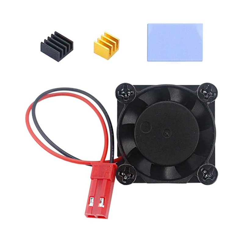 For Raspberry Pi 4B Cooling Fan Kit With Aluminum Heat Sink And Silicone Pad Enhanced Cooling For Optimal Performance