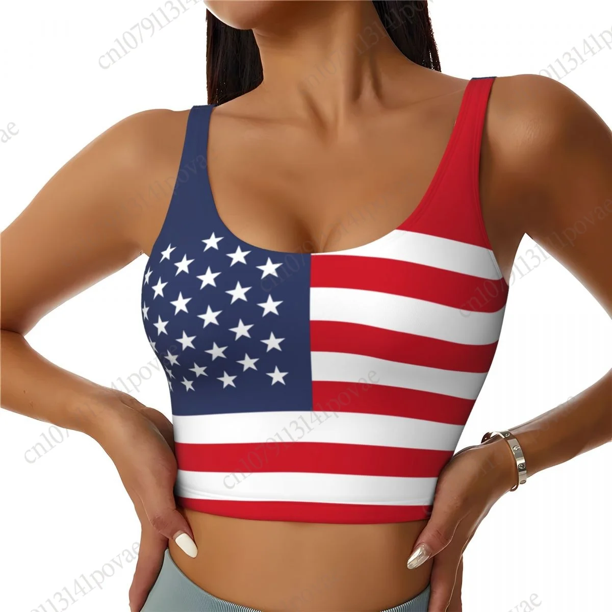 

2025 United States Usa Flag Print Women Activities Sports Vest Yoga Vest Workout Vest for Women Lightweight Trendy