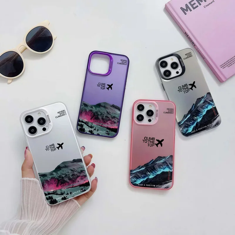 

Mountain Peak Aircraft Phone Case For VIVO Y31 Y51 Y100 Y78 Plus Y83 Y81 Y95 Y55 S15 S1 Pro Shockproof Laser IMD New Design