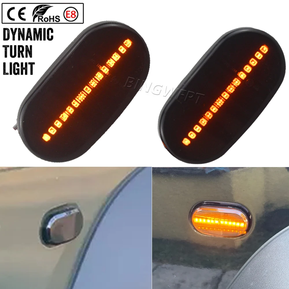 Dynamic Side Marker Turn Signal Indicator Repeater Light For Mazda Spiano HF21S 2005-2011 For Suzuki Jimny JB64W JB74W 2018-2024