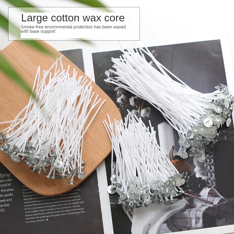 50pcs/set Candle Wick Smokeless Wax Pure Cotton Wick 8/15/20 Cm Pre-waxed Wick for DIY Candle Making Party Supplies