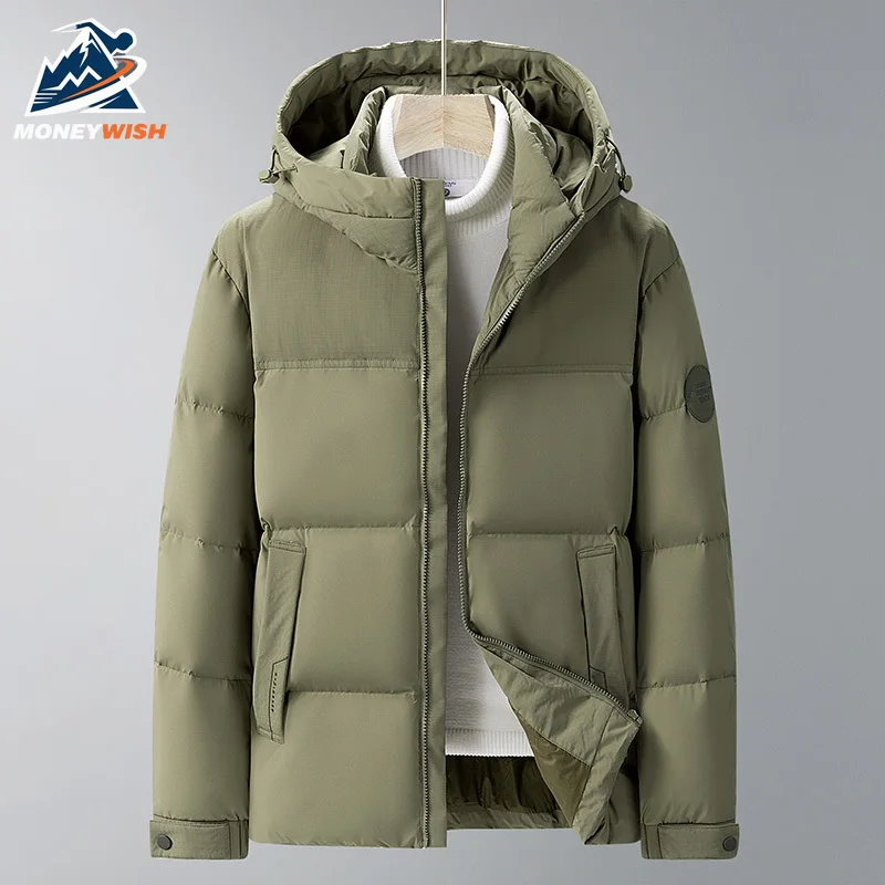 MONEYWISH الرجال أسفل سترة 2025 العصرية تنوعا زائد القطن سميكة الباردة برهان الدافئة معطف مقنع في الهواء الطلق سترة شتوية عادية #5