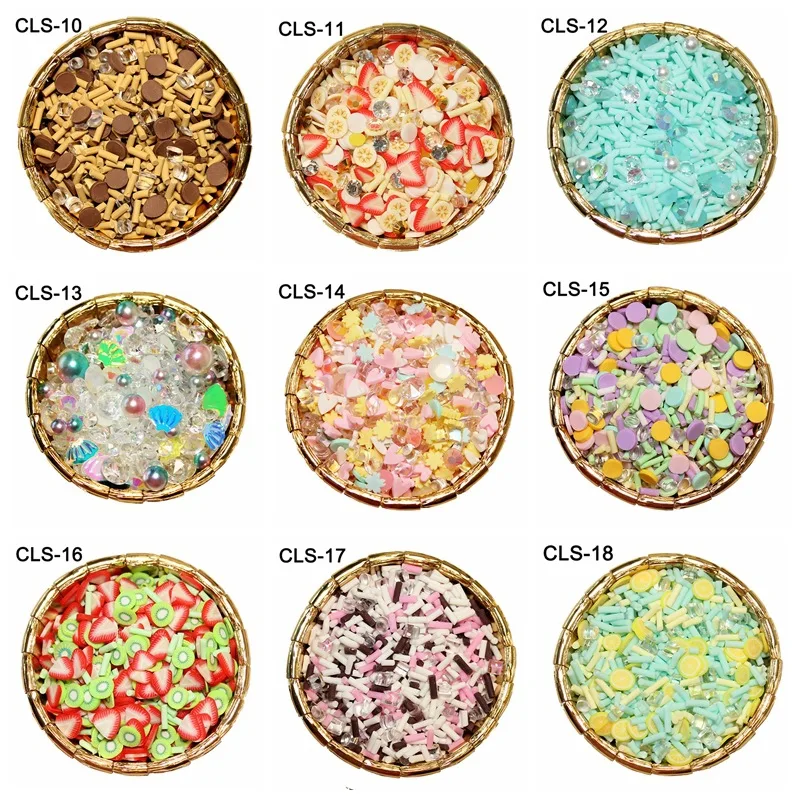 150 ml/pudło mieszane perły Rhinestone plastry owoców glina polimerowa zraszacze dla rzemiosła DIY Making Slime materiał do wypełniania akcesoria