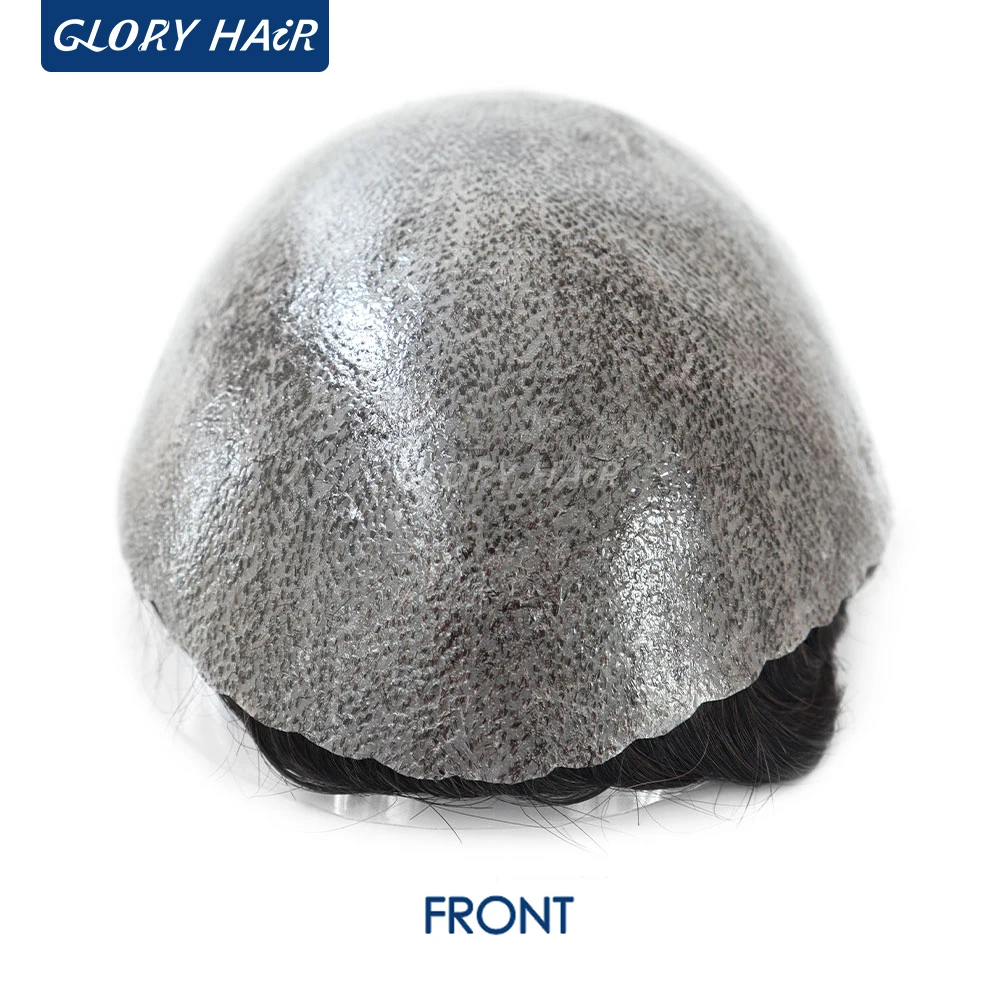 0.12-0.14mm Injected Male Hair Prosthesis Injection Thin Skin Toupee Man Wigs Human Hair Men's Capillary Prothesis For Hair Loss