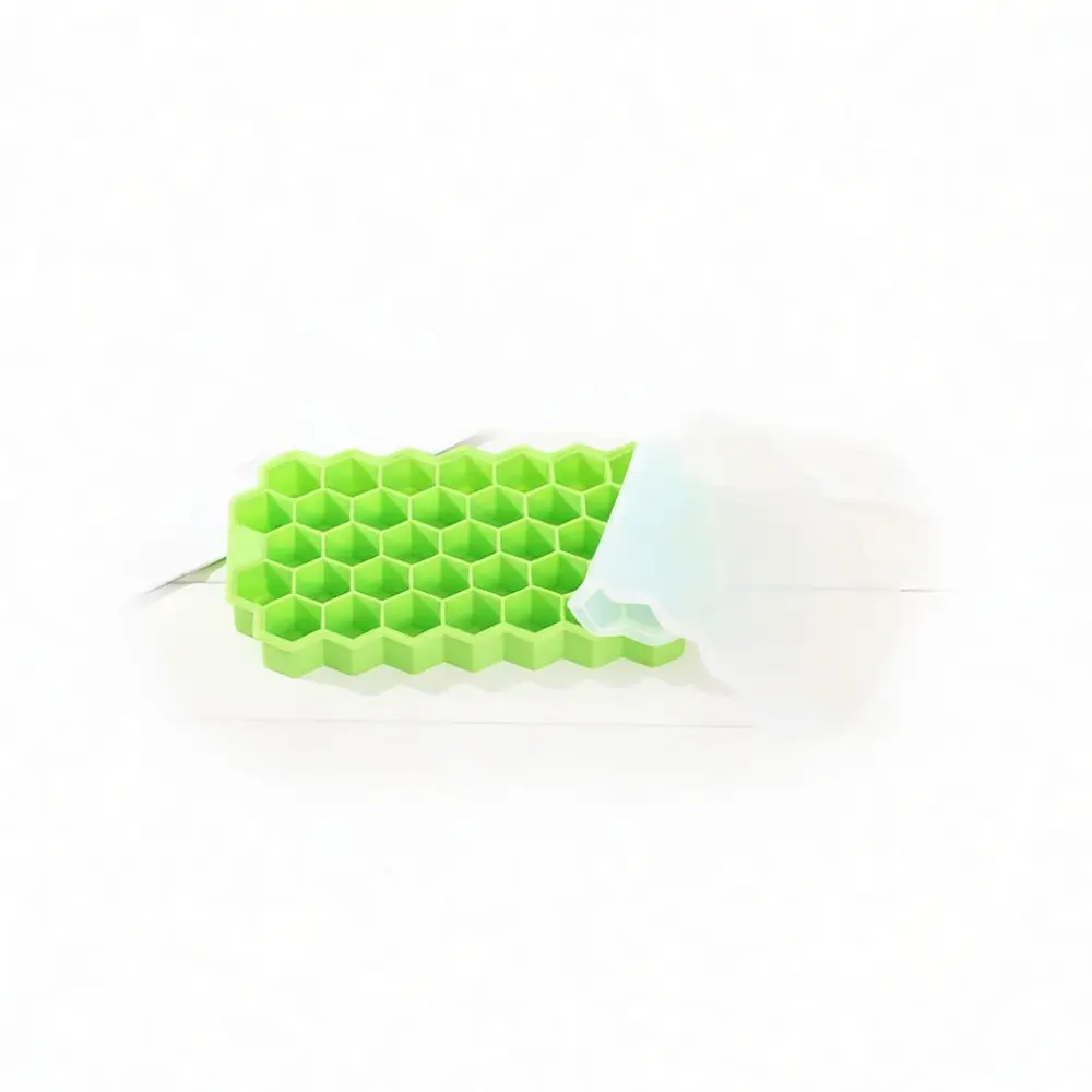 Silicone Ice Tray With Cover Durable Kitchen Gadget For Chilled Drinks Whiskey Cocktails Easy Release Grid Maker Box