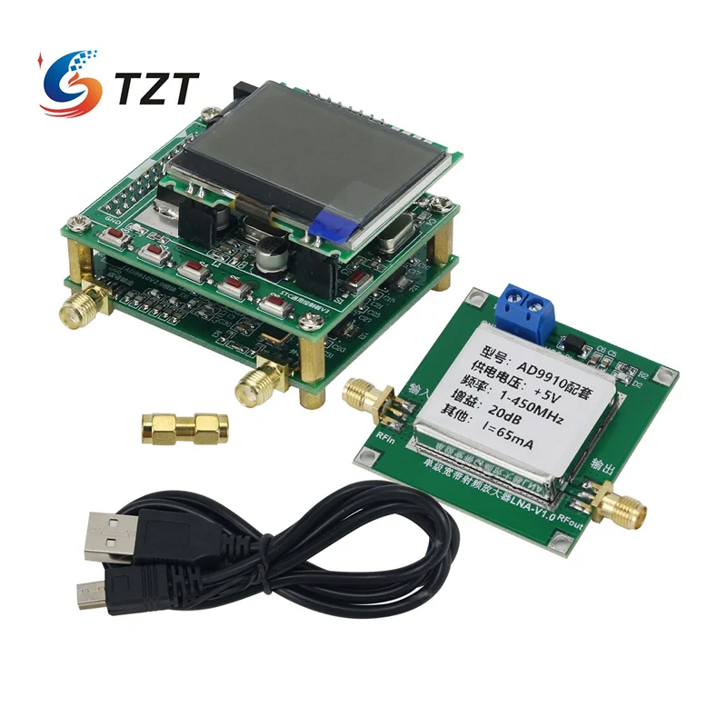 TZT DDS Signal Generator Kit (AD9910 Board + MCU Controller Board + LCD Display + RF Amplifier)