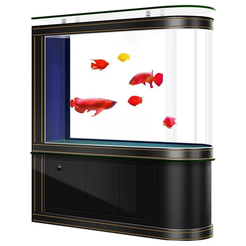 

Fish tank partition screen entrance door entrance European light luxury household floor medium and large ecological aquarium