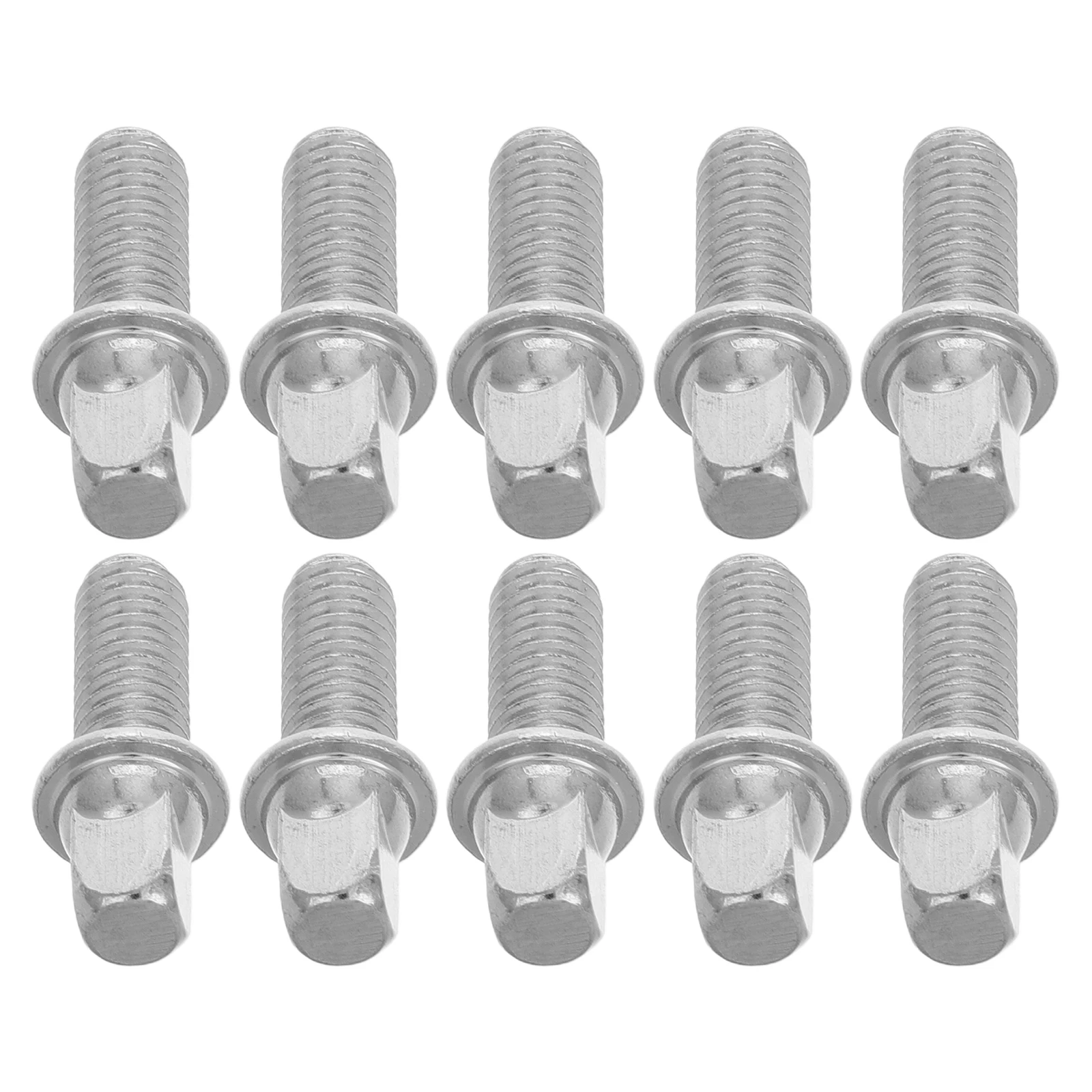 

10pcs M6X15mm Screw Fittings Silver Plated Iron Durable Metal Drum Key Screws Replacement Hardware Snare Drum Accessories