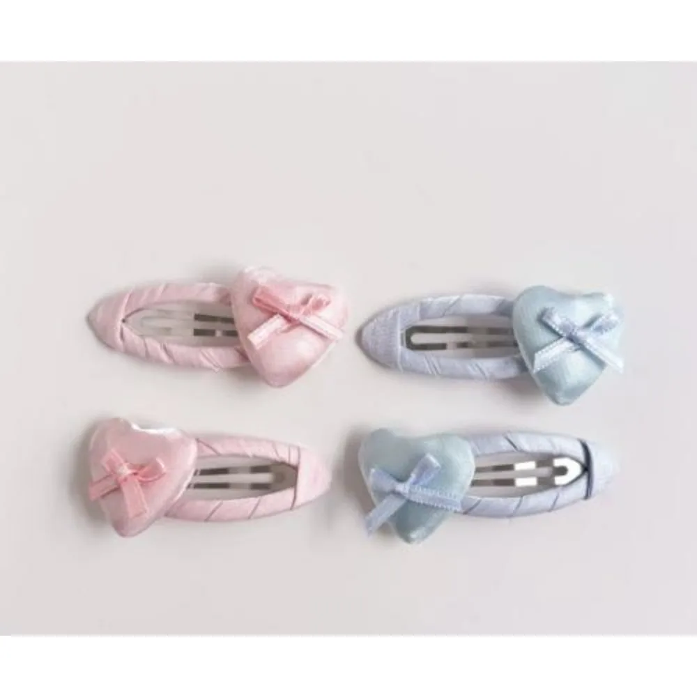 

Пара атласных заколок-сердечек BB розового цвета для девочек, резинки для волос, детские повязки на голову, резинки для волос, детские аксессуары для волос