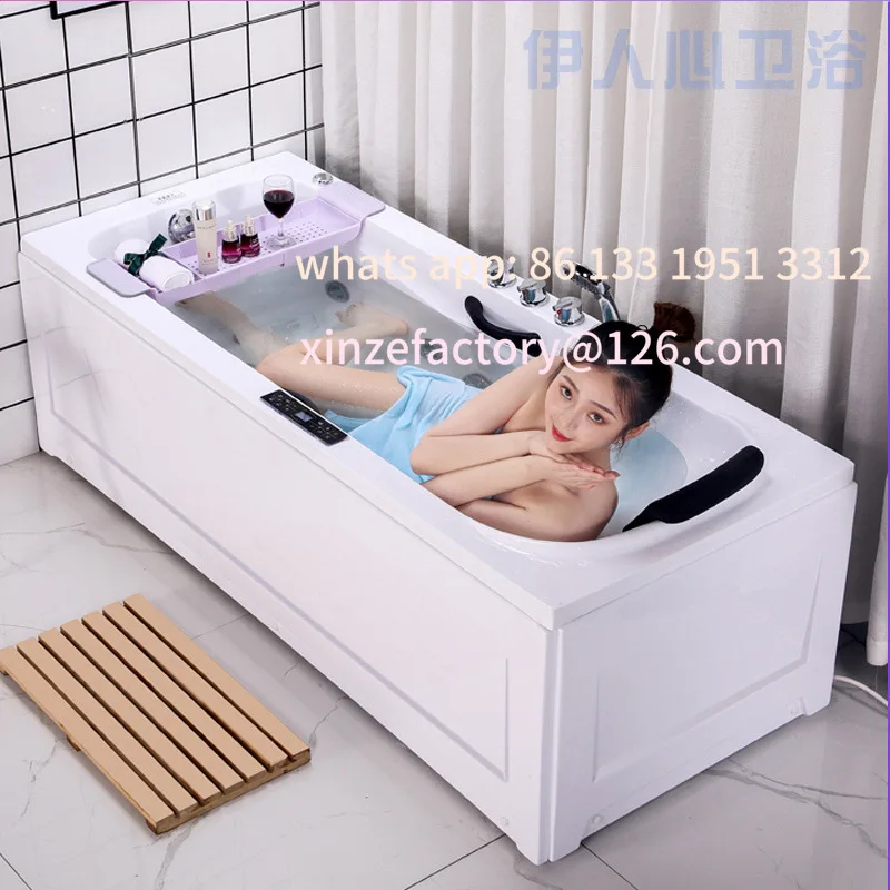 

Customizable freestanding acrylic bathtub small apartment household adult bathtub surfing massage constant temperature