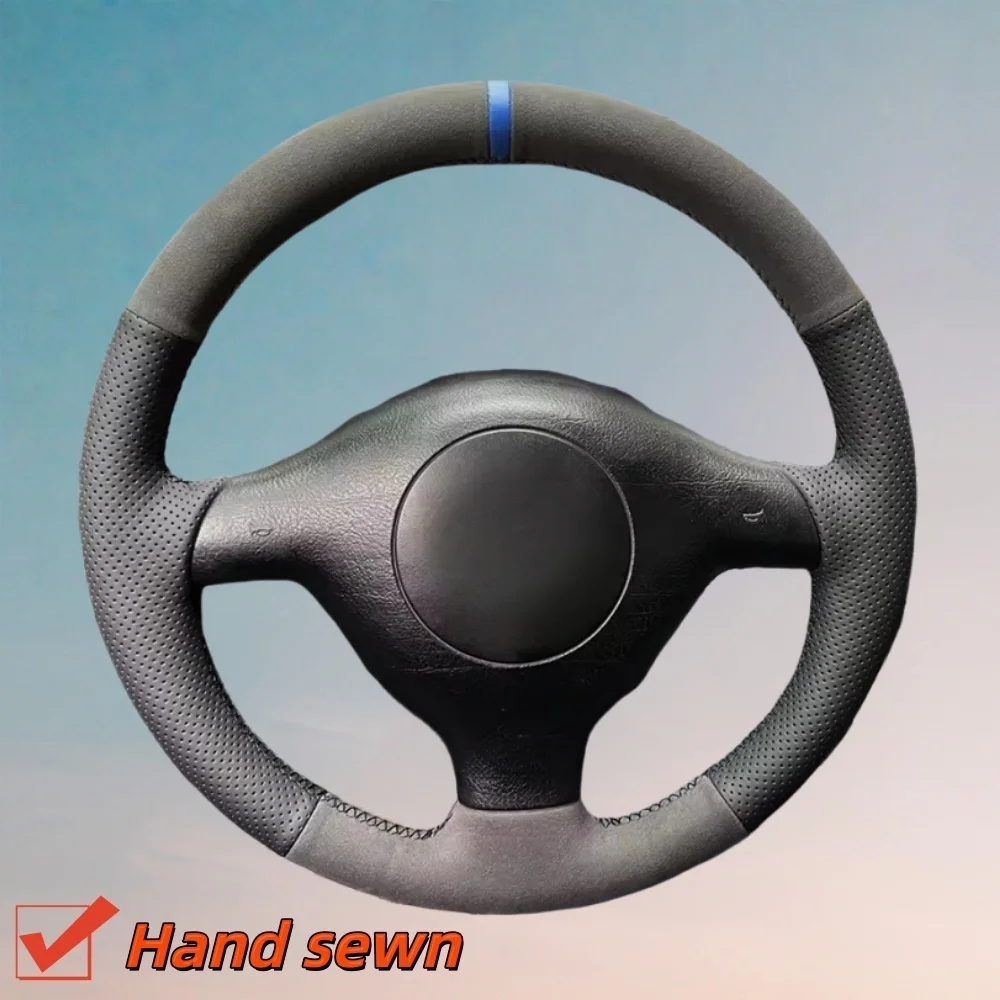 Customize Suede Leather Car Steering Wheel Cover Golf 4 MK4 Seat Leon Polo 1996-2004 Steering Wrap Cover For Volkswagen Passat