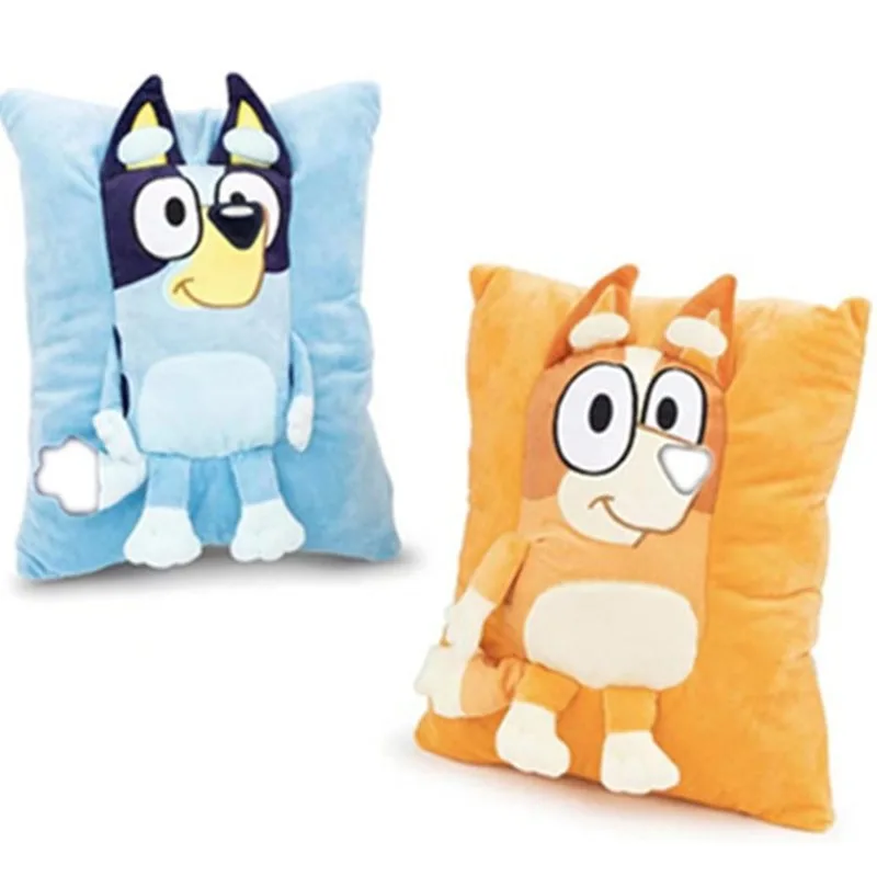 Oreiller en peluche de la famille Bluey, 38 cm, kawaii, anime, figurine de chien Bingo, jouets en peluche, animaux en peluche, jouet pour enfants, cadeaux de vacances
