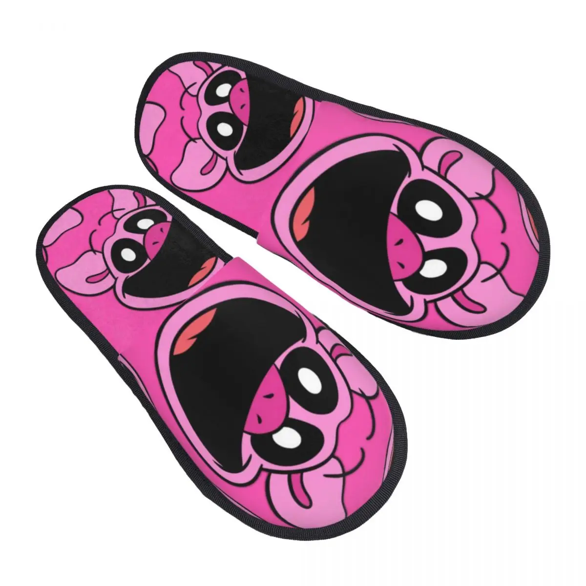 Custom Smiling Critters Pickypiggy Pattern Soft Scuff With Memory Foam Slippers Women Scarry Animated Game Hotel House Shoes