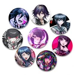 58mm Danganronpa HD Print Brooch Inference Adventure Game Anime Badge Cartoon Figure Round Display Brooches Lapel Pins Jewelry