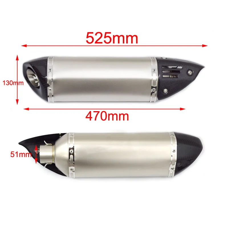 51mm Universal Motorcycle Exhaust Muffler carbon fiber Pipe db killer For Yoshimura benelli bn125 msx125 nmax scrambler crf 230