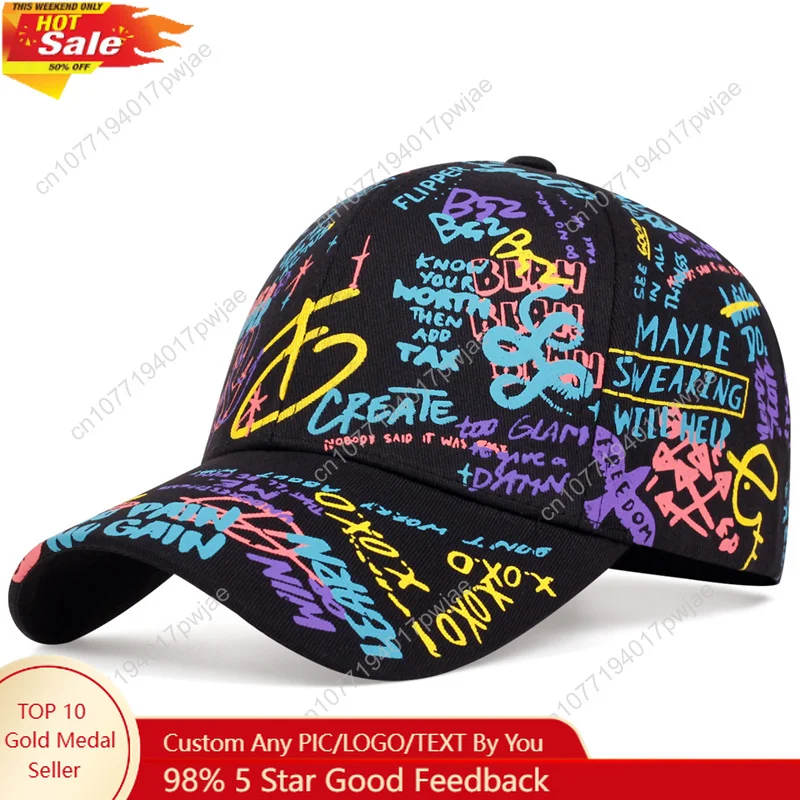 

fashion Letter Baseball Cap Graffiti Sun Hip Hop Cap Visor Spring Hat Men Adjustable Snapback Cotton Cap For Women Men Hats
