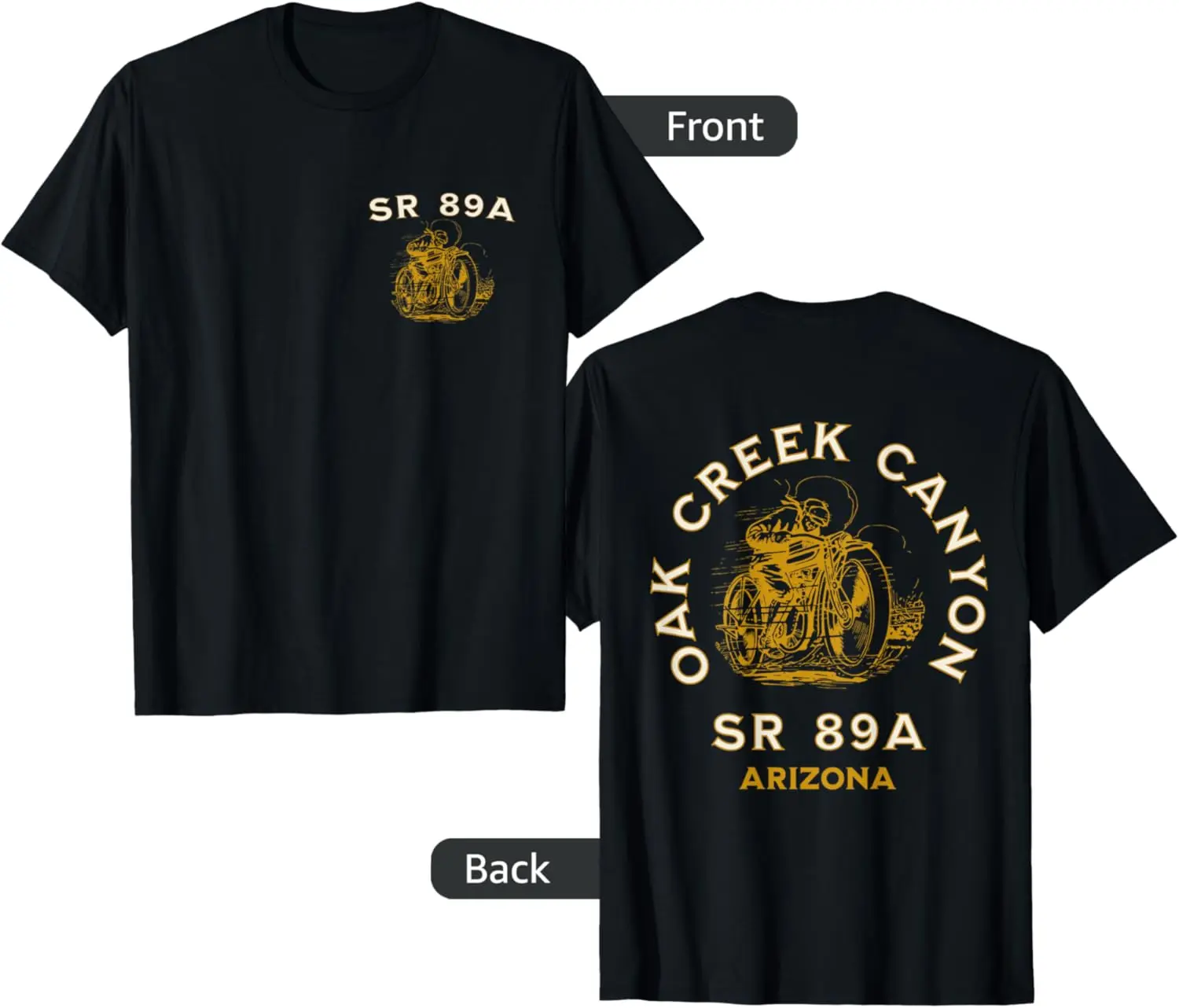 

SR 89A Arizona Oak Creek Canyon Motorcycle Design T-Shirt