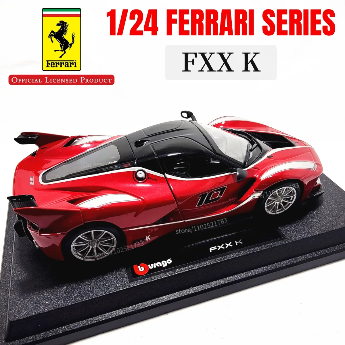 Bburago 1:24 Ferrari Replica Car Model Scale Fxx K 458 488 F50 Enzo Italia Miniature Toy - Gift for Diecast Car Enthusiasts