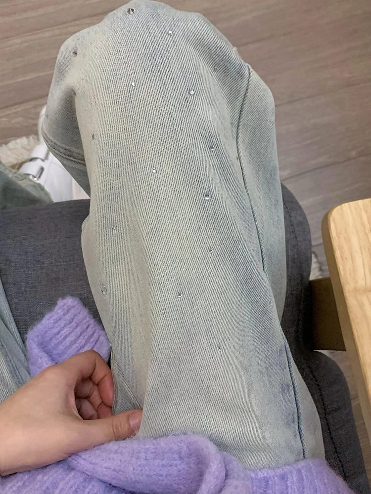 

Мешковатые джинсы, одежда для женщин, готическая полая длинная джинсовая одежда большого размера Harajuku Y2K, модная уличная одежда, черный, белый цвет, хип-хоп, свободная повседневная одежда