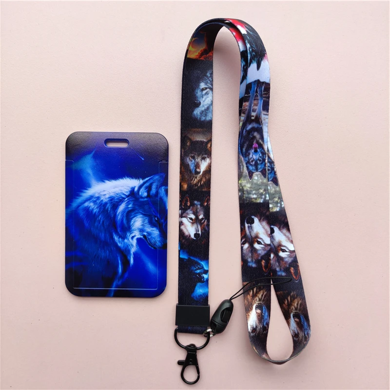 Wölfe Muster Tier Lanyard Ausweis Kartenhalter Büroangestellter Karteninhaber Abdeckung Kreditkartenetui Kartenschutz Weihnachtsgeschenk – Detail 12