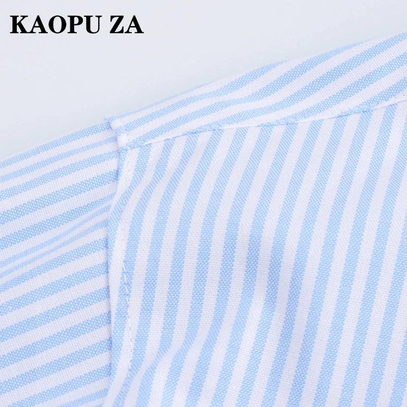 Kaopu Za 2024 Nieuwe Dames Revers Gestreept Single-Breasted Shirt Basics Trend Dames Top Zomerkleding