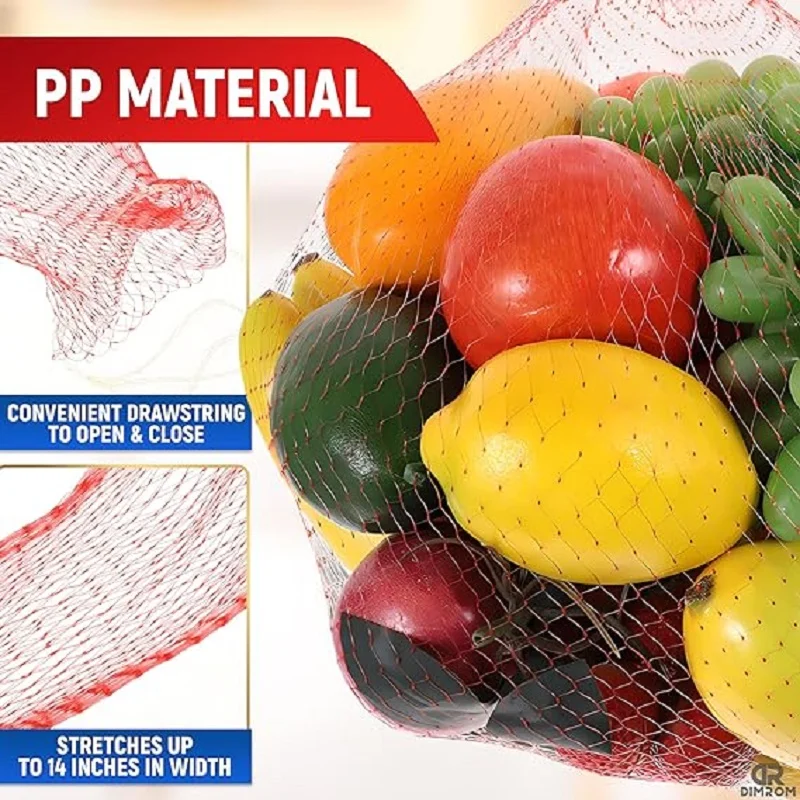 100pcs Hanging Watermelon Mesh Bag Reusable Fruit Storage Net Bag for Honeydew Melon Vegetables Shellfish