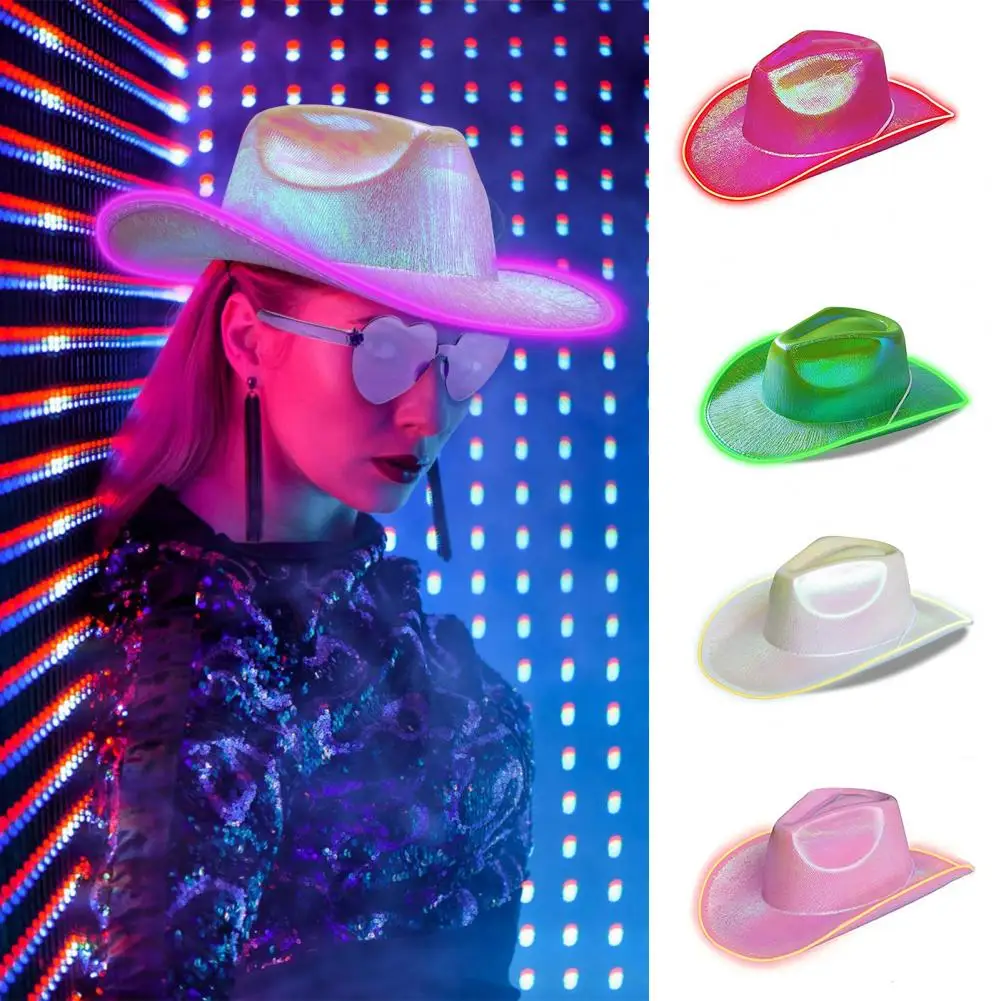 Creative Good Gloss Breathable Sparkling Space Halloween Party Cowboy Hat No Burrs Western Cowboy Hat Costume Accessories