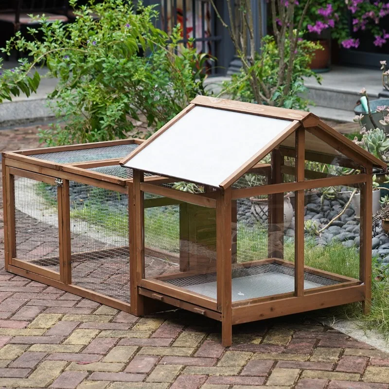 

Outdoor cage Household barbed wire solid wood multi-functional Pet rabbit cage Poultry Chicken, duck and goose house