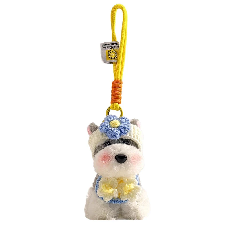 Peluche Schnauzer Cucciolo Ciondolo Borsa Simpatica Bambola Zainetto Ornamento Portachiavi Regalo squisito