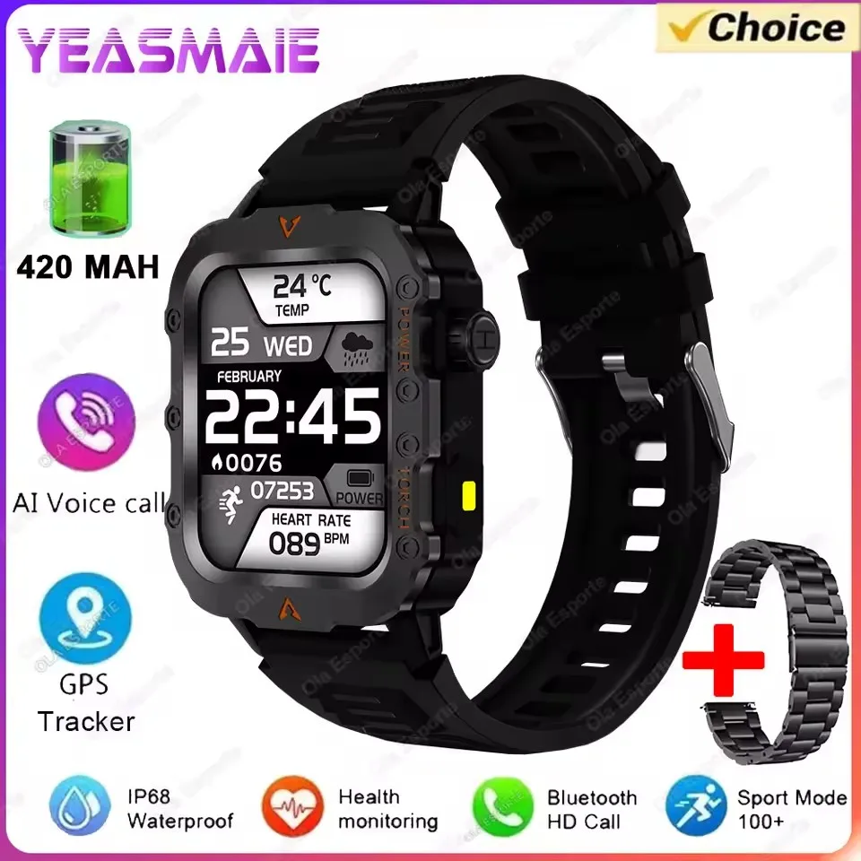 2025 Neue Smartwatch für Herren Outdoor GPS Sportuhr Herzfrequenz Schlafüberwachung Wasserdichte Smartwatch für iOS Android