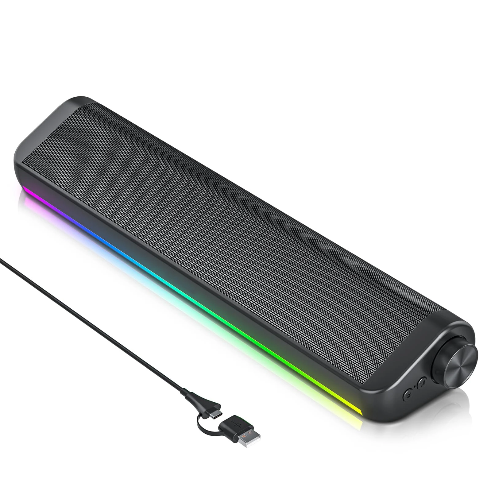 

Проводная Bluetooth-колонка для компьютера, саундбар, стерео, RGB, USB, игровой сабвуфер для ноутбука, ПК, музыкальный плеер, громкоговоритель