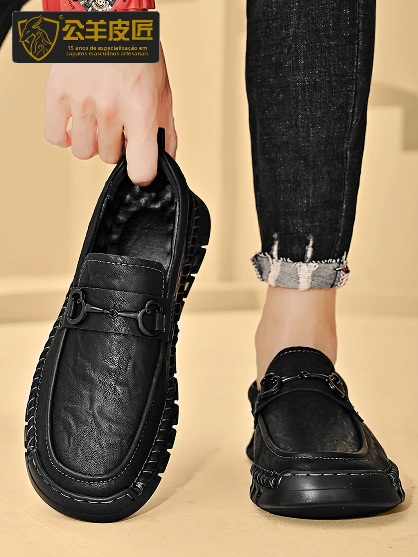 sheepskin-maker-men's-slip-on-shoes-genuine-leather-soft-surface-casual-work-shoes-anti-slip-spring-autumn-fashion-retro