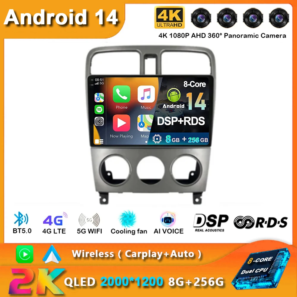 

Android 14 Carplay Car Radio For Subaru Forester SG 2004 - 2008 Navigation GPS Multimedia Player 5GWiFi+4G stereo 2 DIN BT Auto