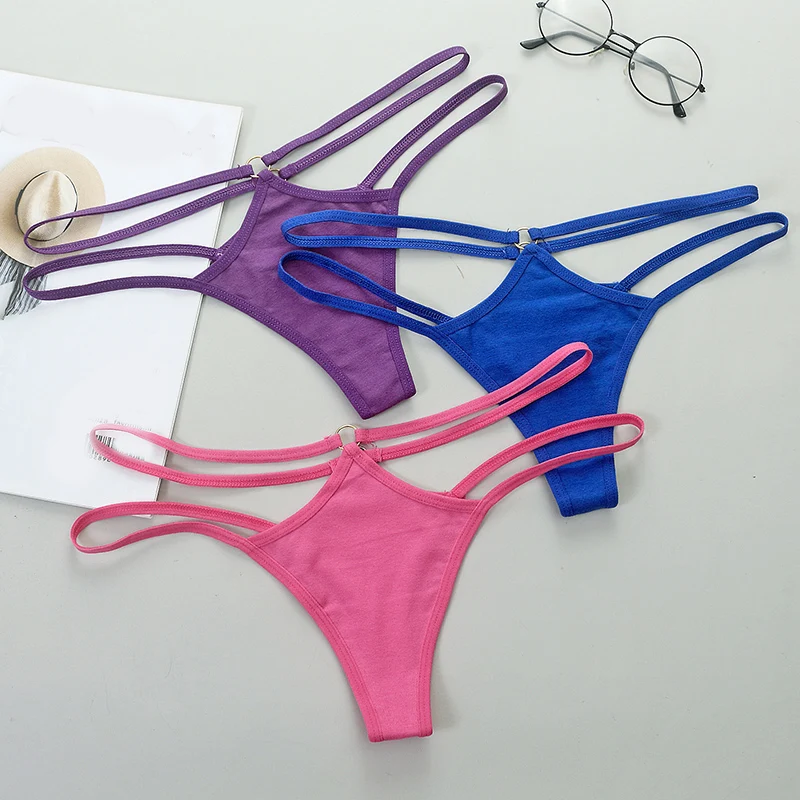 

Женские трусики, сексуальные бесшовные хлопковые стринги с низкой талией для женщин, удобные женские трусики с Т-образной спинкой, нижнее белье, трусики