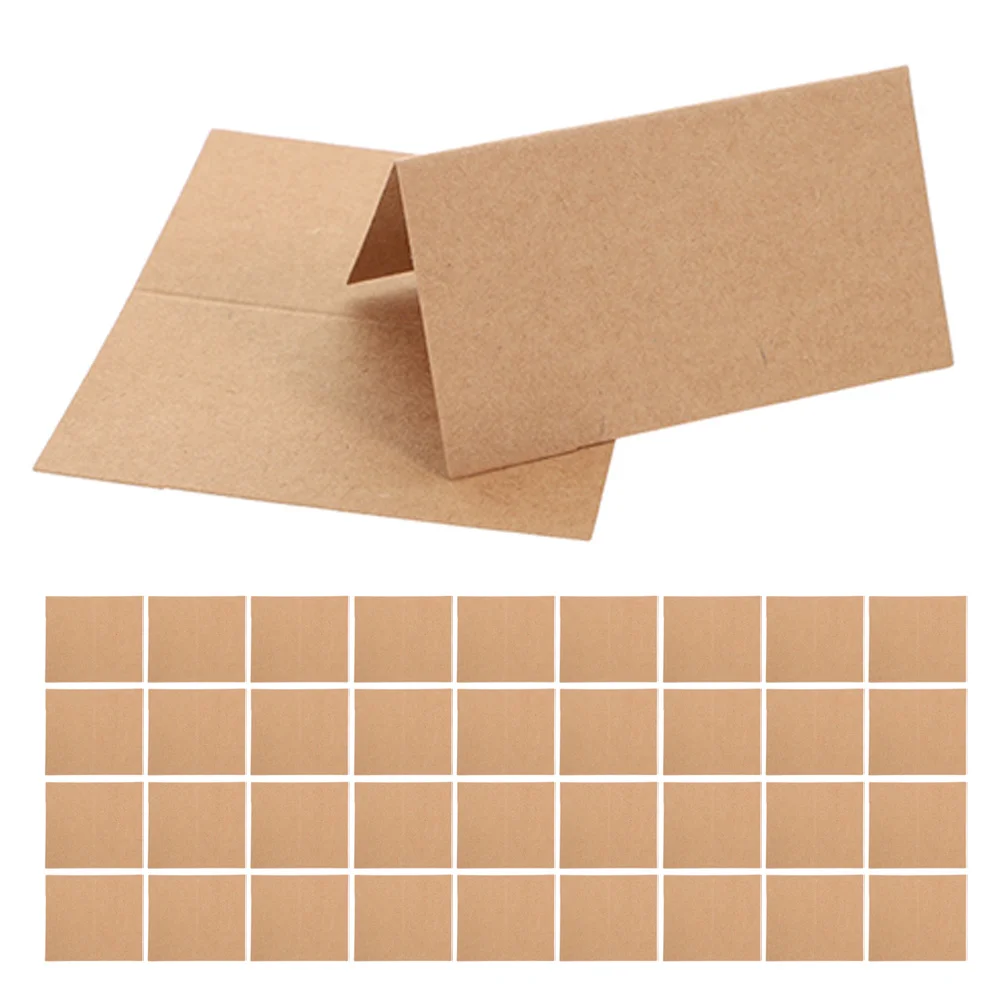 

100Pcs Brown Blank Foldable Place Cards Seat Cards for Wedding Birthday Party Table Setting Escort Banquet Birthday Place Card