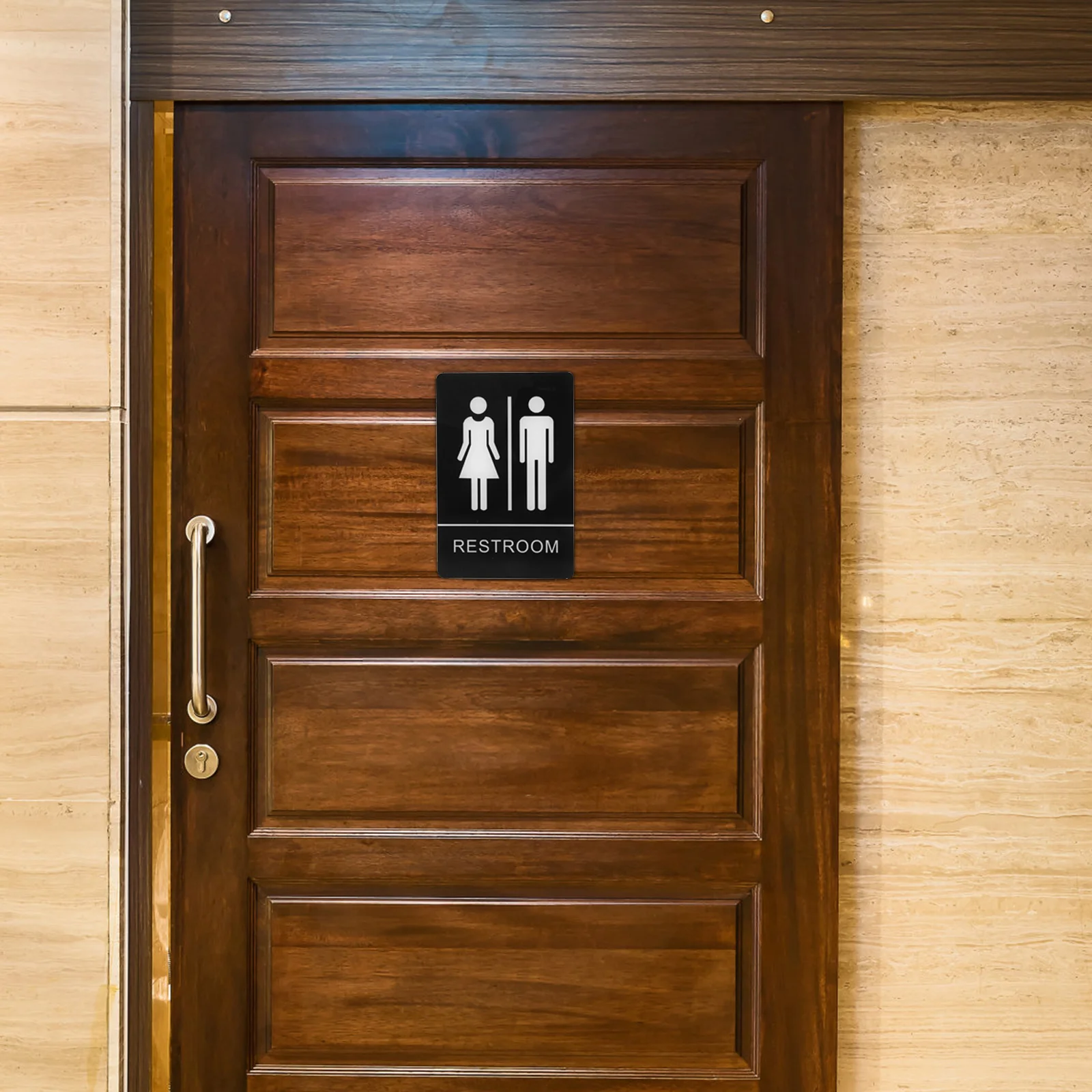 

Braille Unisex Restroom Sign PVC Material Bathroom Sign for Office Hotels and Public Toilet Signs Bathroom Supplies