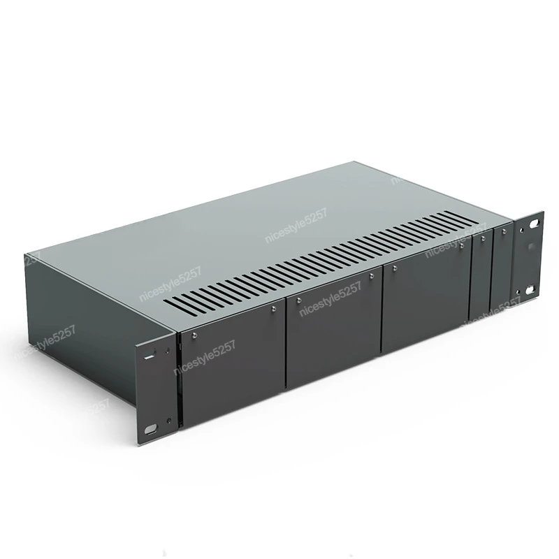 Волоконно-оптическая стойка приемопередатчика Настольная стойка с 14 слотами и двойным питанием Резервная стойка Коммерческая HTB-14AC