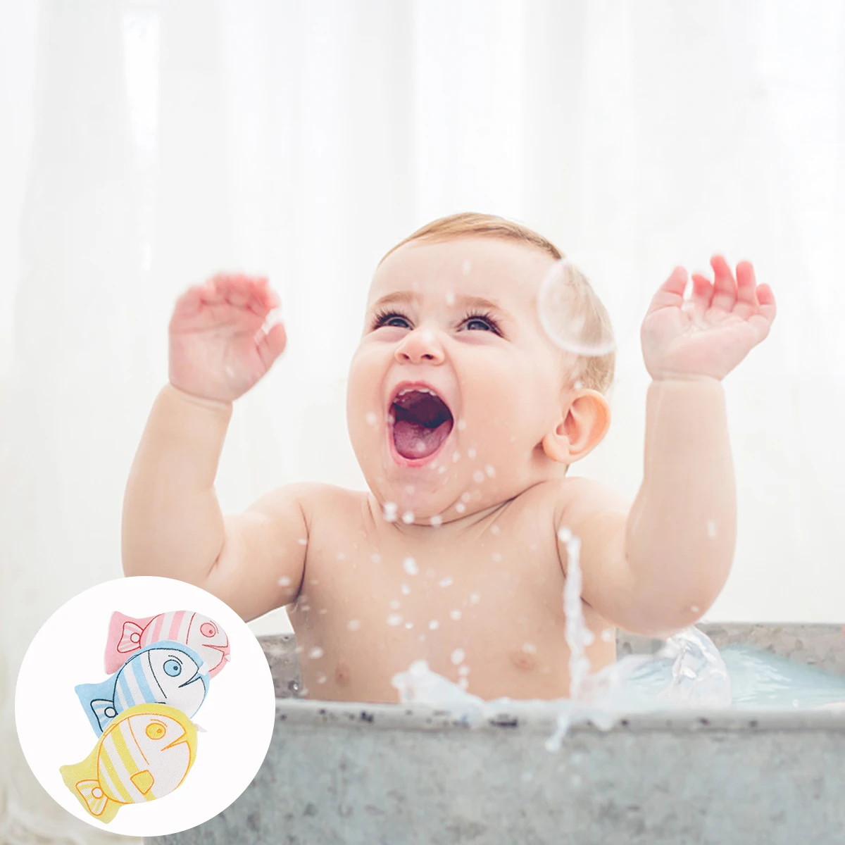 

3Pcs Cute Cartoon Baby Bath Scrubber Sponge Ergonomic Design Towel Set Children Bathing Accessories